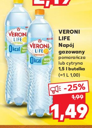 Woda gazowana cytryna Veroni life promocja
