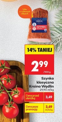 Szynka klasyczna Kraina Wędlin promocja w Biedronka
