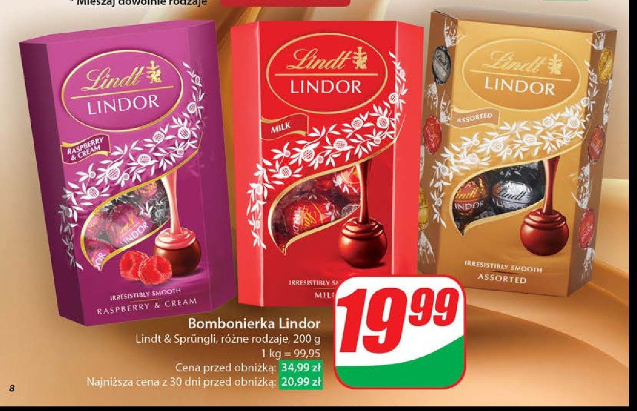 Bombonierka raspberry & cream Lindt lindor promocja