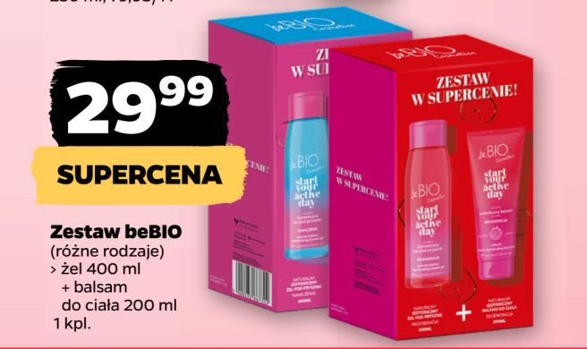 Zestaw w pudełku start your active day regeneracja żel pod prysznic 400 ml + balsam do ciała 200 ml BE BIO ZESTAWY promocja w Netto