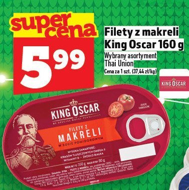 Filety z makreli King Oscar 160g promocja w TOPAZ