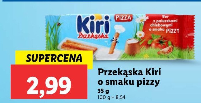 Przek膮ska: serek+paluszki pizza Kiri promocja