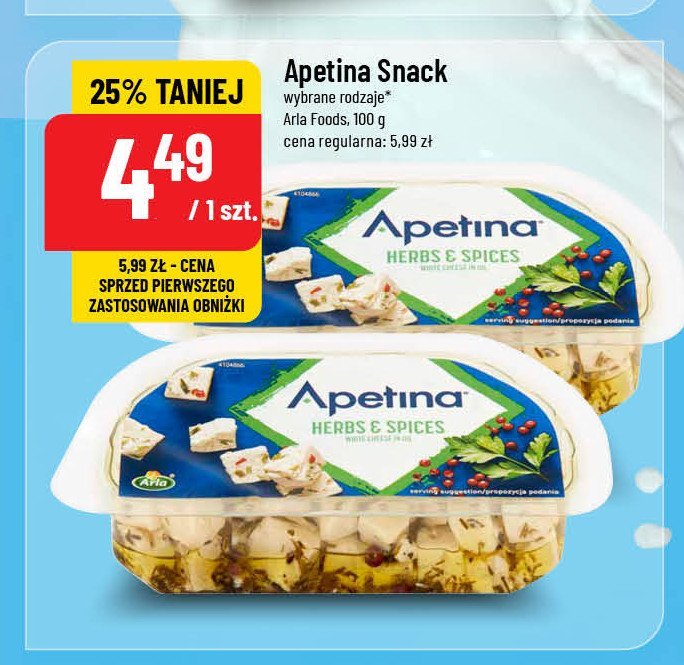 Ser feta herbs & spices Arla apetina snack promocja