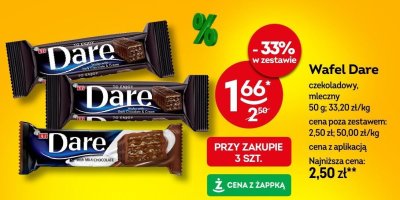 Wafel Dare czekoladowy, mleczny 50g promocja w Żabka