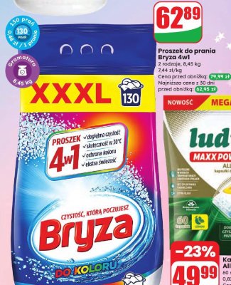 Proszek do prania Bryza 4w1 do koloru promocja w Dino