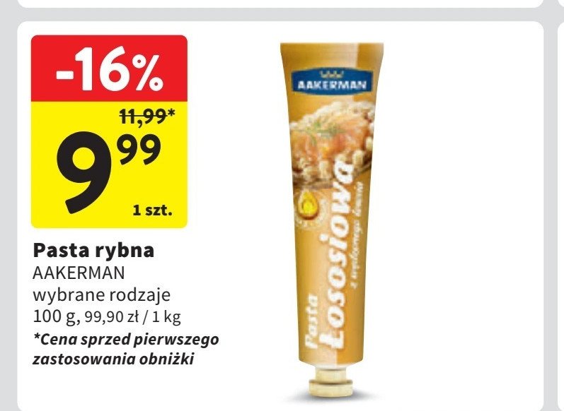 Pasta łososiowa Aakerman promocja w Intermarche