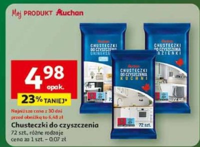 Chusteczki do czyszczenia promocja w Auchan