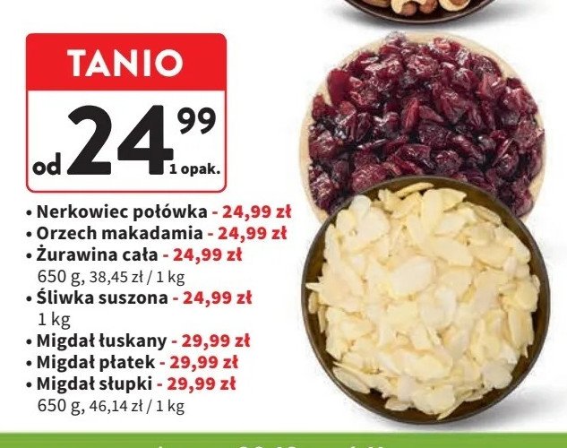 Migdały płatki promocja w Intermarche