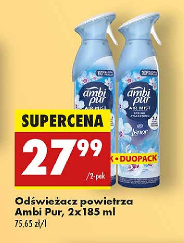 Odświeżacz powietrza lenor spring awakening Ambi pur promocja w Biedronka