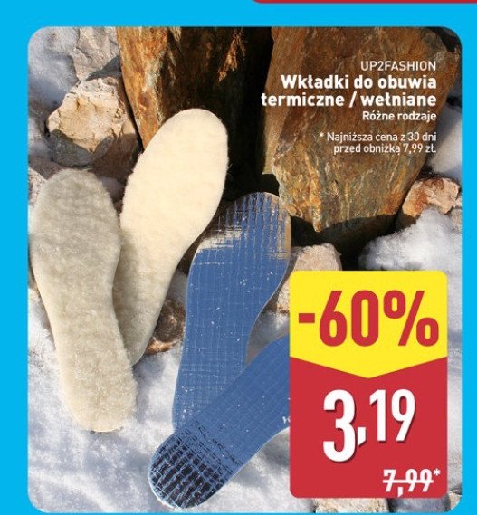 Wkładki do butów z wełny jagnięcej 36/37-44/45 Up2fashion promocja w Aldi