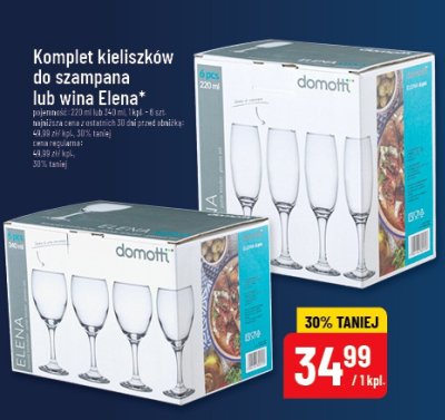 Komplet kieliszków do szampana lub wina Elena 220 ml lub 450 ml promocja w POLOmarket