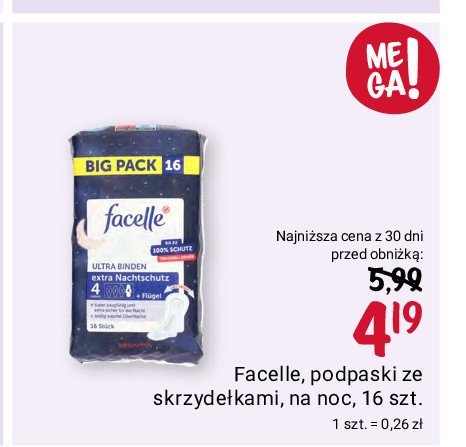 Podpaski ultra normal ze skrzydełkami FACELLE GIRLS LIKE YOU promocja