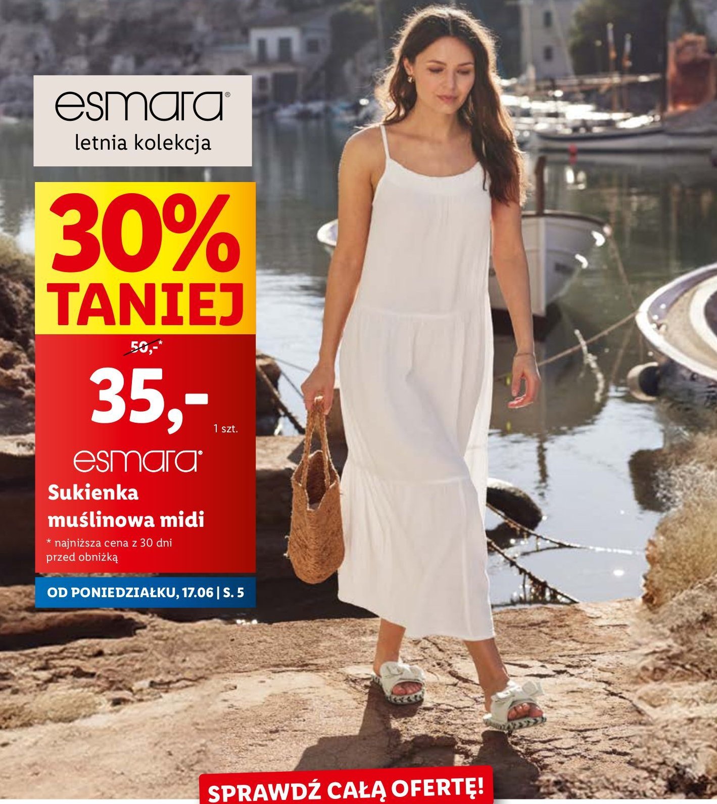 Sukienka muślinowa midi Esmara promocja