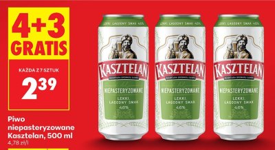 Piwo niepasteryzowane Kasztelan, 500 ml promocja w Biedronka