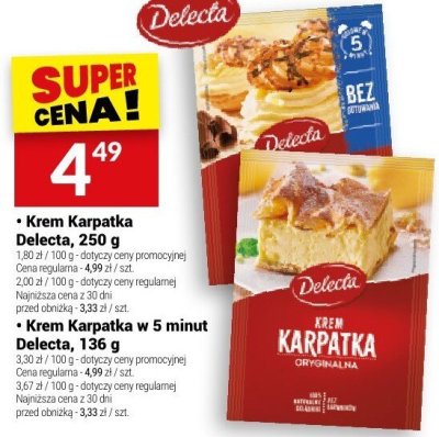 Krem Karpatka w 5 minut Delecta, 136 g promocja w Twój Market