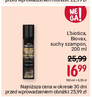 Suchy szampon glamour L'biotica promocja
