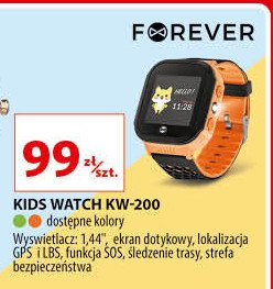 Kid watch kw-200 pomarańczowy Forever promocja
