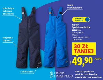 Spodnie narciarskie dziecięce  promocja w Lidl