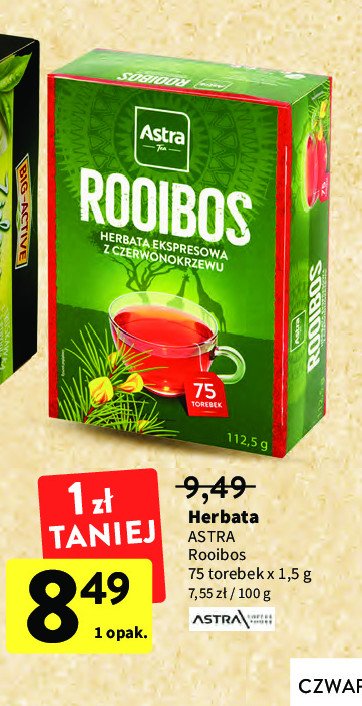 Herbata z czerwonokrzewu Astra rooibos Astra tea promocja
