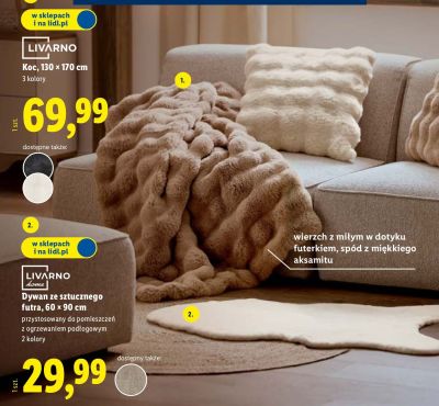 Dywan ze sztucznego futra LIVARNO home 60 x 90 cm promocja w Lidl
