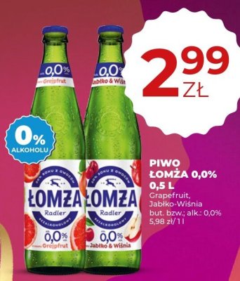 Piwo bezalkoholowe Łomża 0,0% 0,5 l Grapefruit, Jabłko-Wiśnia promocja w Duży Ben
