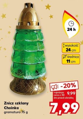 Znicz szklany Choinka  promocja w Kaufland