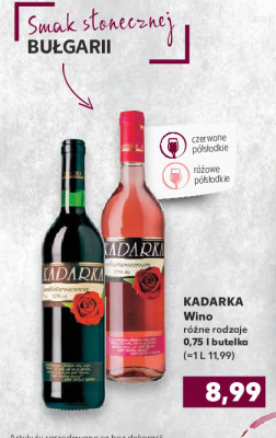 Wino czerwone półsłodkie Kadarka z różą promocja