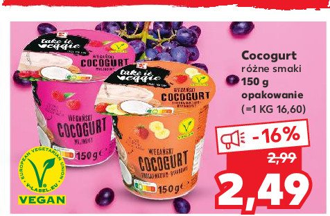 Cocogurt truskawkowo-bananowy K-take it veggie promocja