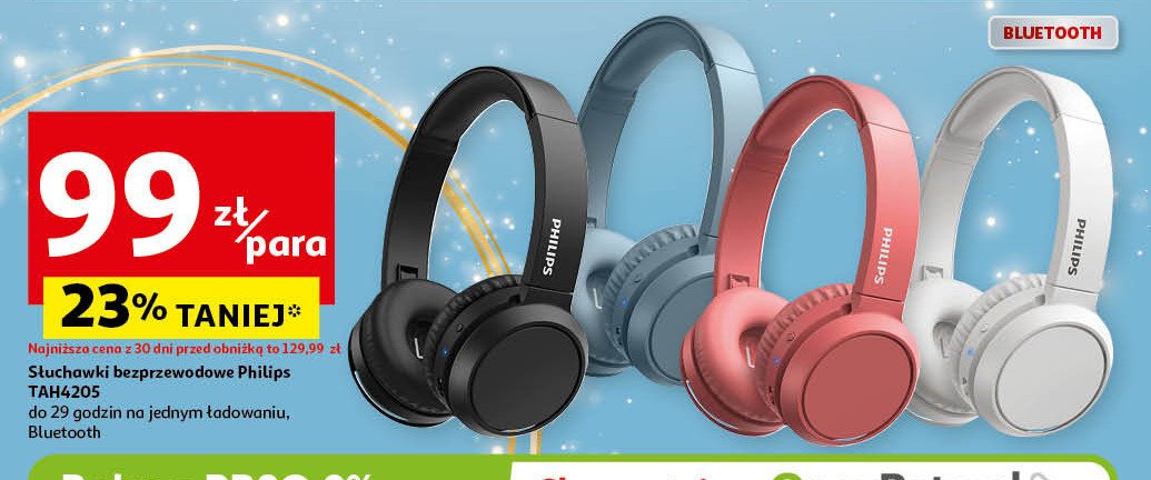 Słuchawki tah4205wt/00 czarne Philips promocja w Auchan