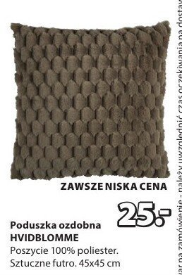 Poduszka ozdobna HVIDBJOMME 45x45 cm promocja w Jysk