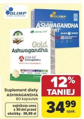 Suplement diety ASHWAGANDHA 60 kapsułek promocja w Carrefour Market