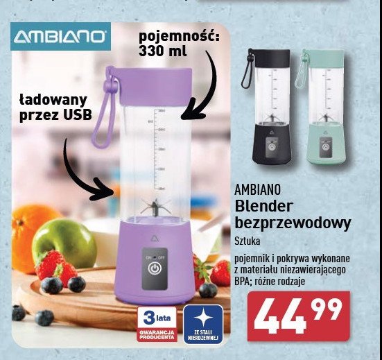 Blender bezprzewodowy 330 ml AMBIANO promocja