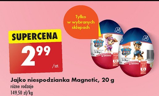 Jajko niespodzianka paw patrol Magnetic promocja