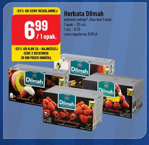 Herbata peach & lychee Dilmah promocja