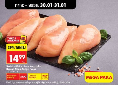 Filet z piersi kurczaka Świeży Kraina Mięs, Mega Paka promocja w Biedronka
