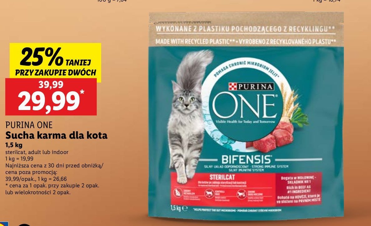 Karma dla kota wo艂owina Purina one promocja