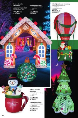 Mikołaj z balonem dmuchany wewnętrzny/zewnętrzny wys. 210 cm, podświetlenie LED promocja w Makro