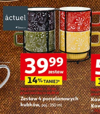 Zestaw 4 porcelanowych kubków 350ml promocja w Auchan
