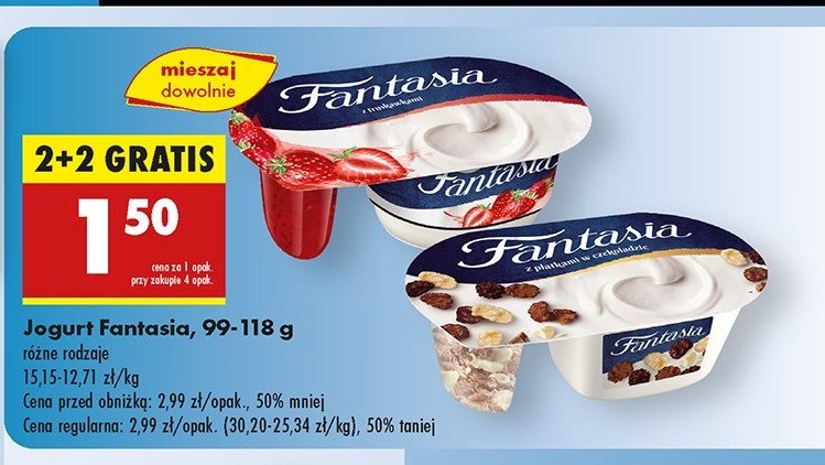 Jogurt z płatkami w czekoladzie Danone fantasia promocja w Biedronka