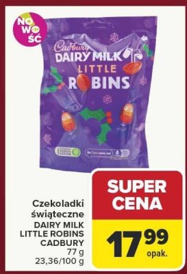 Czekoladki świąteczne DAIRY MILK LITTLE ROBINS CADBURY promocja w Carrefour