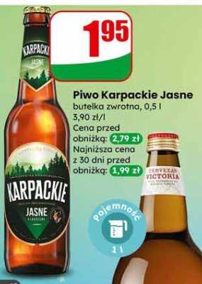 Piwo Karpackie Jasne butelka zwrotna 0,5 l promocja w Dino