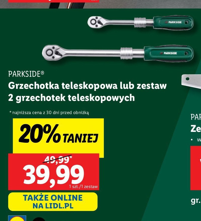 Grzechotki teleskopowe 3/8" + 1/4" Parkside promocja w Lidl