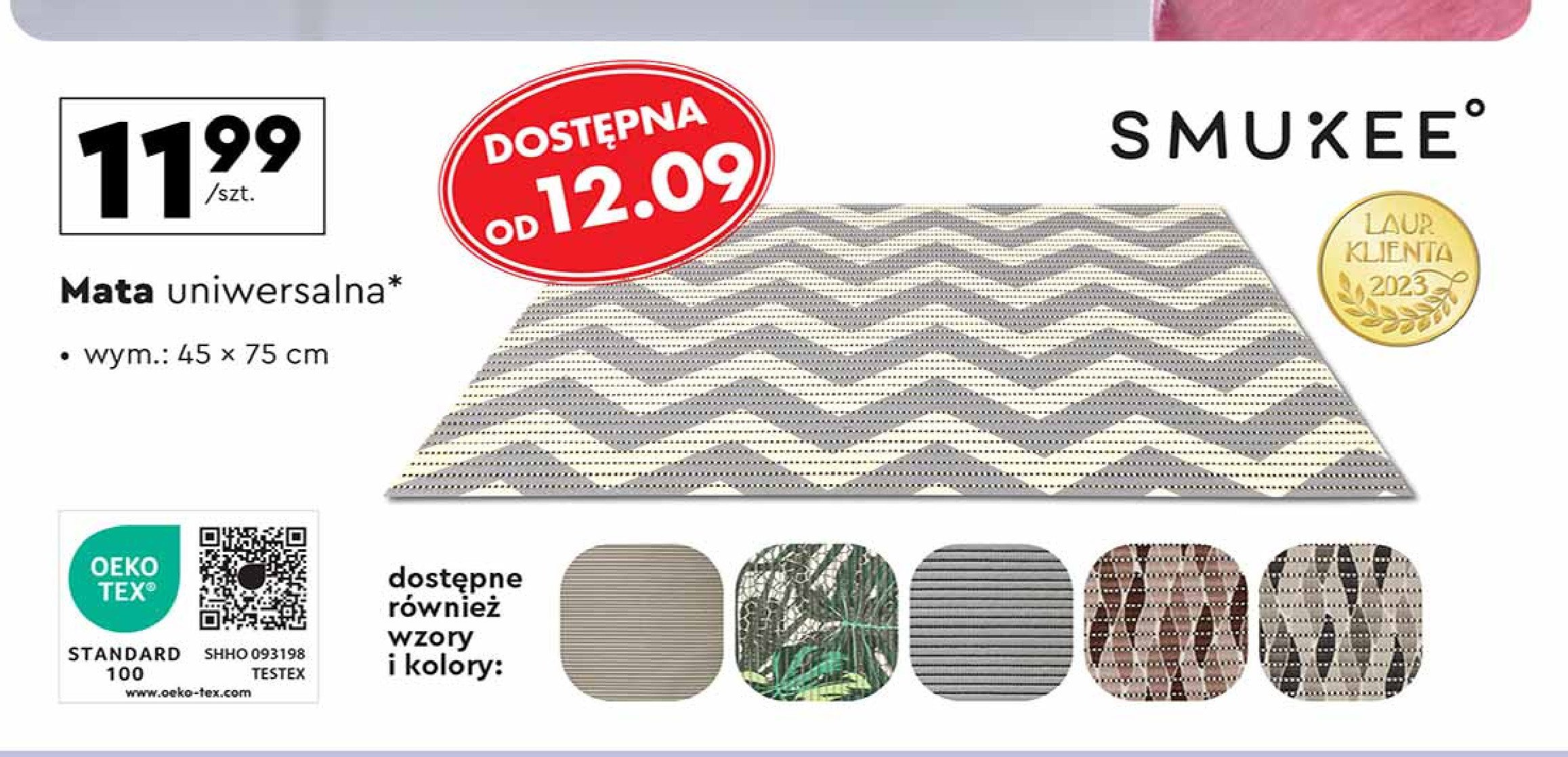 Mata uniwersalna z pianki 45 x 75 cm Smukee promocja w Biedronka