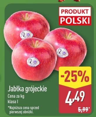 Jabłka grójeckie Klasa I Aldi promocja w Aldi