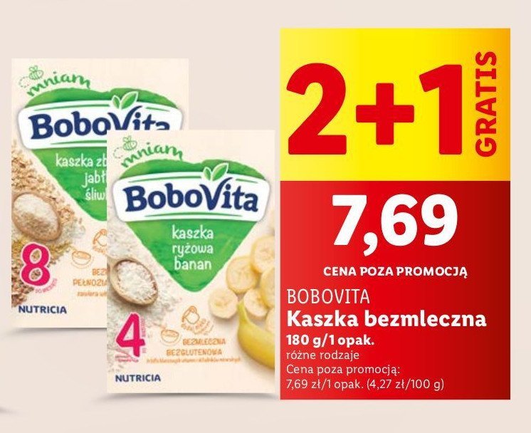 Kaszka ryżowa jabłkowo-śliwkowa Bobovita promocja