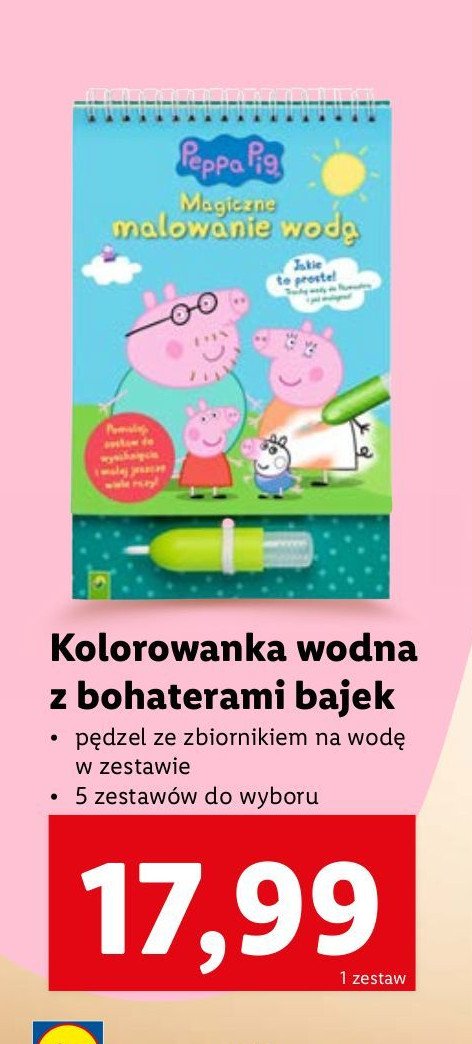 Magiczne malowanie wodą peppa pig promocja w Lidl