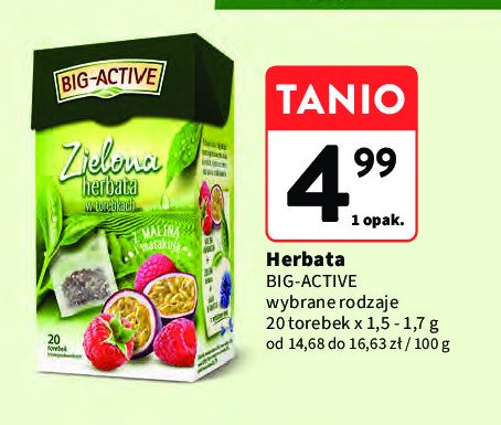 Herbata z malin膮 i marakuj膮 Big-active promocja