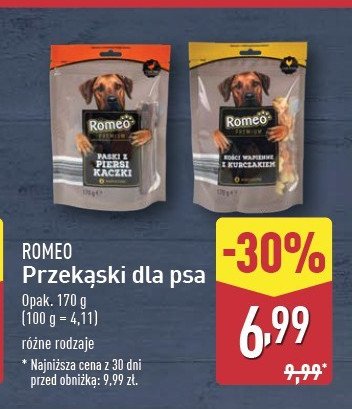 Przekąska dla psa paski z piersi kurczaka Romeo (karma) promocja