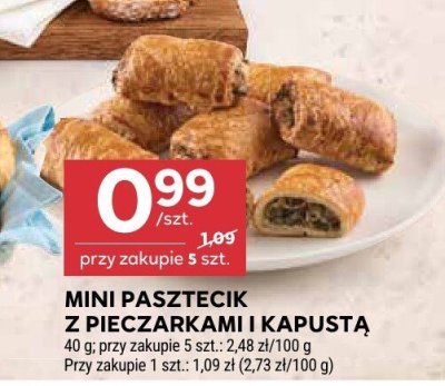 Mini pasztecik z pieczarkami i kapustą promocja w Stokrotka