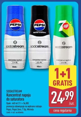 Koncentrat napoju do saturatora Pepsi, Pepsi Zero, 7up, Mirinda promocja w Aldi